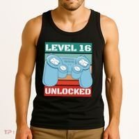 Level 16 Unlocked Gaming Retro Tank Top thumb 3