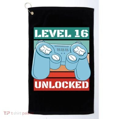 Level 16 Unlocked Gaming Retro Golf Towel