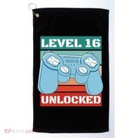 Level 16 Unlocked Gaming Retro Golf Towel thumb 0