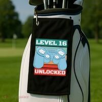Level 16 Unlocked Gaming Retro Golf Towel thumb 2