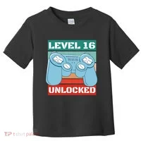Level 16 Unlocked Gaming Retro Toddler T-Shirt thumb 0