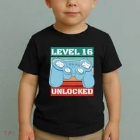 Level 16 Unlocked Gaming Retro Toddler T-Shirt thumb 2