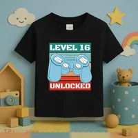 Level 16 Unlocked Gaming Retro Toddler T-Shirt thumb 3