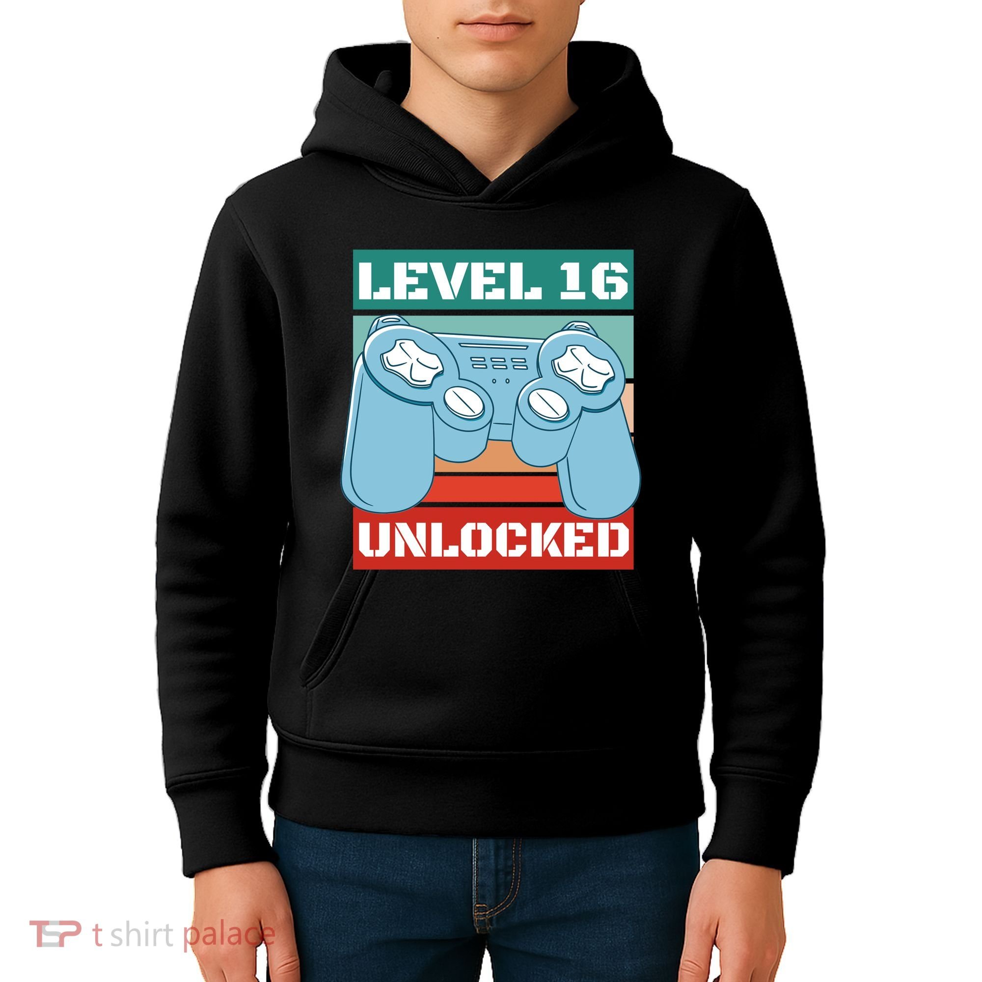 Level 16 Unlocked Gaming Retro Kids Hoodie
