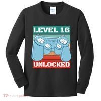 Level 16 Unlocked Gaming Retro Kids Long Sleeve Shirt thumb 0