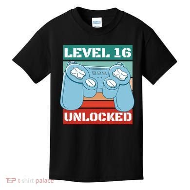 Level 16 Unlocked Gaming Retro Kids T-Shirt