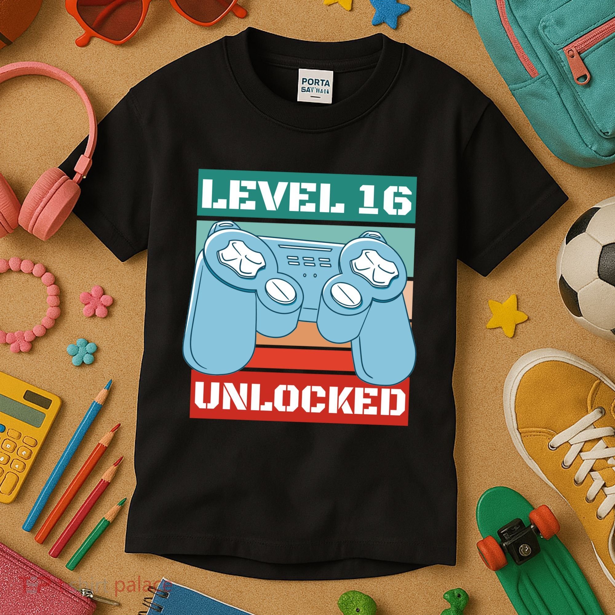 Level 16 Unlocked Gaming Retro Kids T-Shirt
