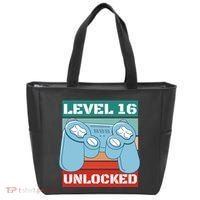 Level 16 Unlocked Gaming Retro Tote Bag thumb 0
