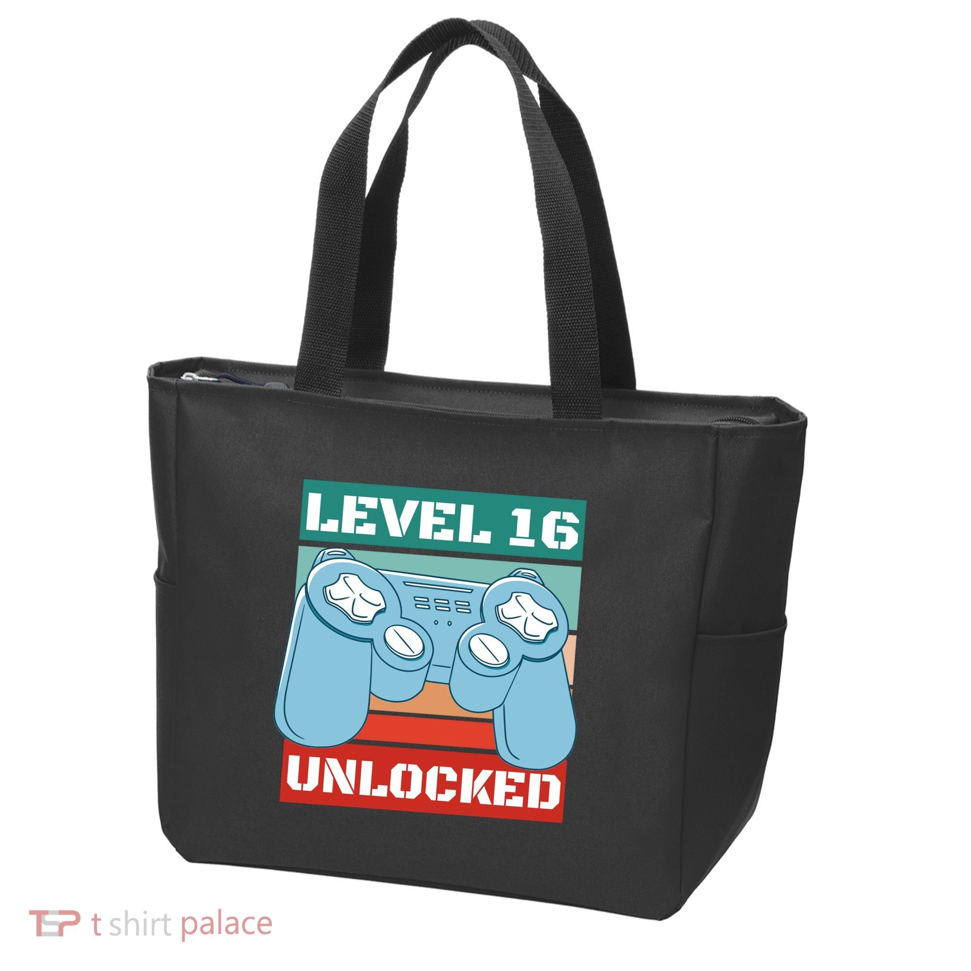 Level 16 Unlocked Gaming Retro Tote Bag