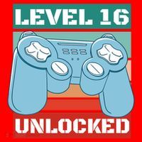 Level 16 Unlocked Gaming Retro Santa Hat thumb 1
