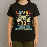 Level 13 Unlocked Teenager 13th Birthday Gamer Gift T-Shirt thumb 4