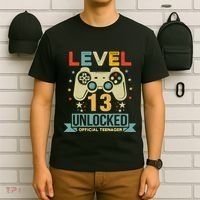 Level 13 Unlocked Teenager 13th Birthday Gamer Gift T-Shirt thumb 6