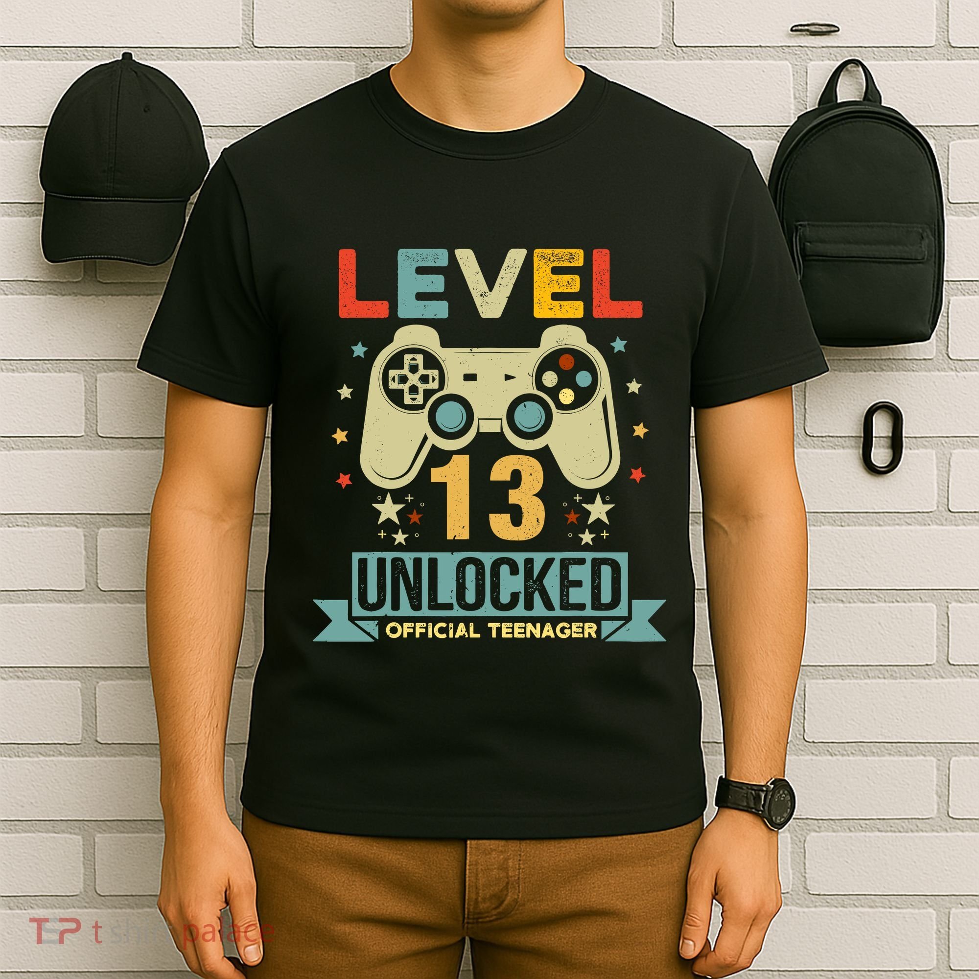 Level 13 Unlocked Teenager 13th Birthday Gamer Gift T-Shirt