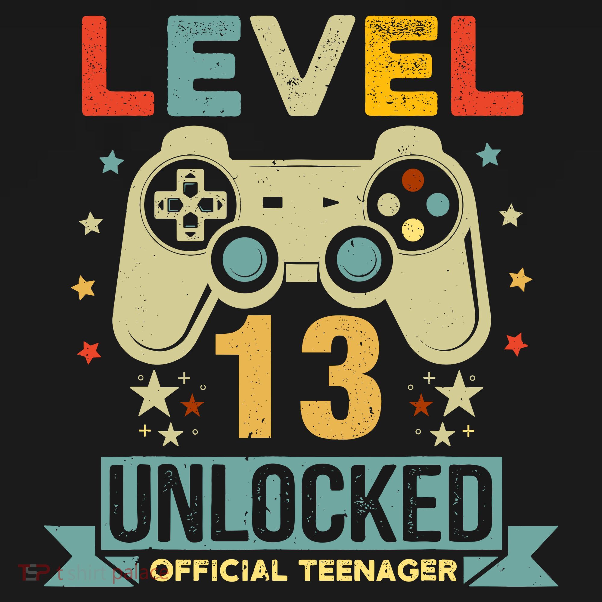 Level 13 Unlocked Teenager 13th Birthday Gamer Gift T-Shirt