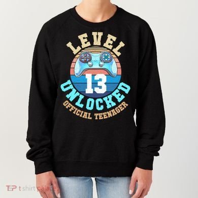 Level 13 Unlocked Video Game 13th Birthday Women's Sweatshirt