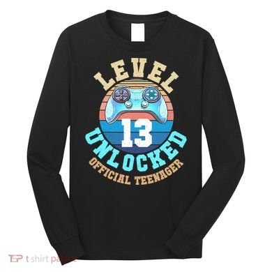 Level 13 Unlocked Video Game 13th Birthday Long Sleeve Shirt