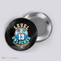Level 13 Unlocked Video Game 13th Birthday Button thumb 0