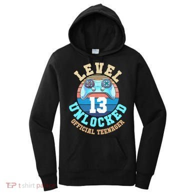 Level 13 Unlocked Video Game 13th Birthday Women's Hoodie