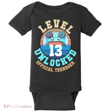 Level 13 Unlocked Video Game 13th Birthday Baby Bodysuit