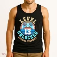 Level 13 Unlocked Video Game 13th Birthday Tank Top thumb 3