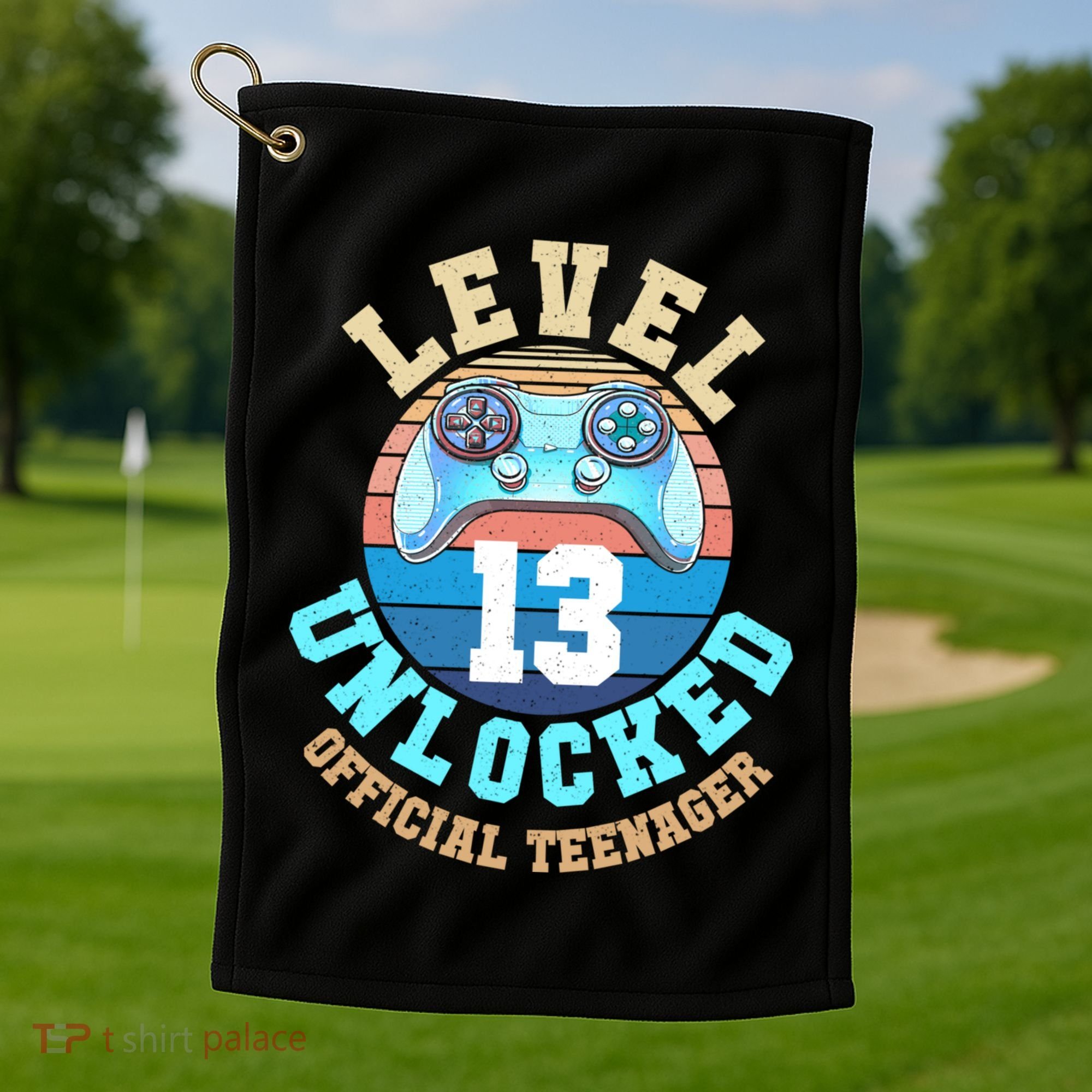 Level 13 Unlocked Video Game 13th Birthday Golf Towel