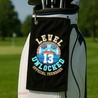 Level 13 Unlocked Video Game 13th Birthday Golf Towel thumb 2