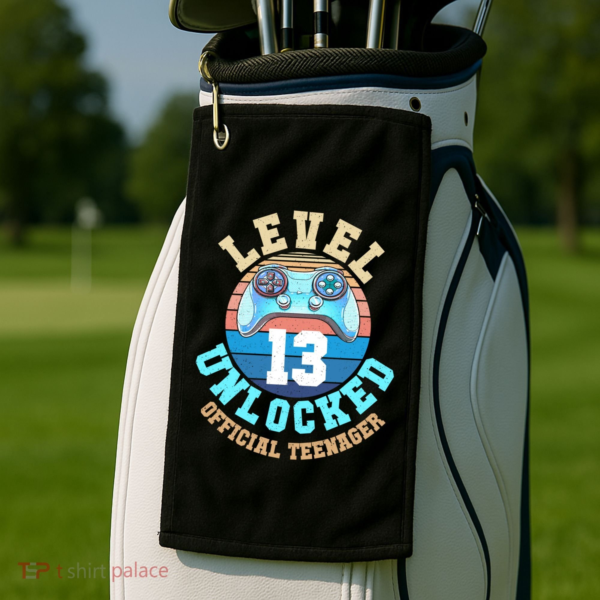 Level 13 Unlocked Video Game 13th Birthday Golf Towel