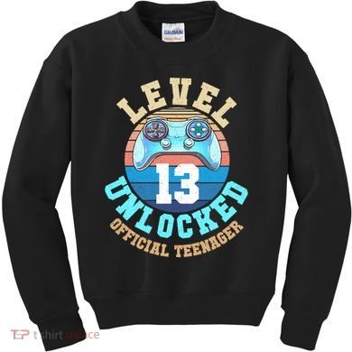 Level 13 Unlocked Video Game 13th Birthday Kids Sweatshirt