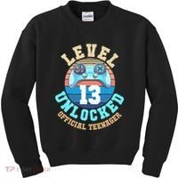 Level 13 Unlocked Video Game 13th Birthday Kids Sweatshirt thumb 0