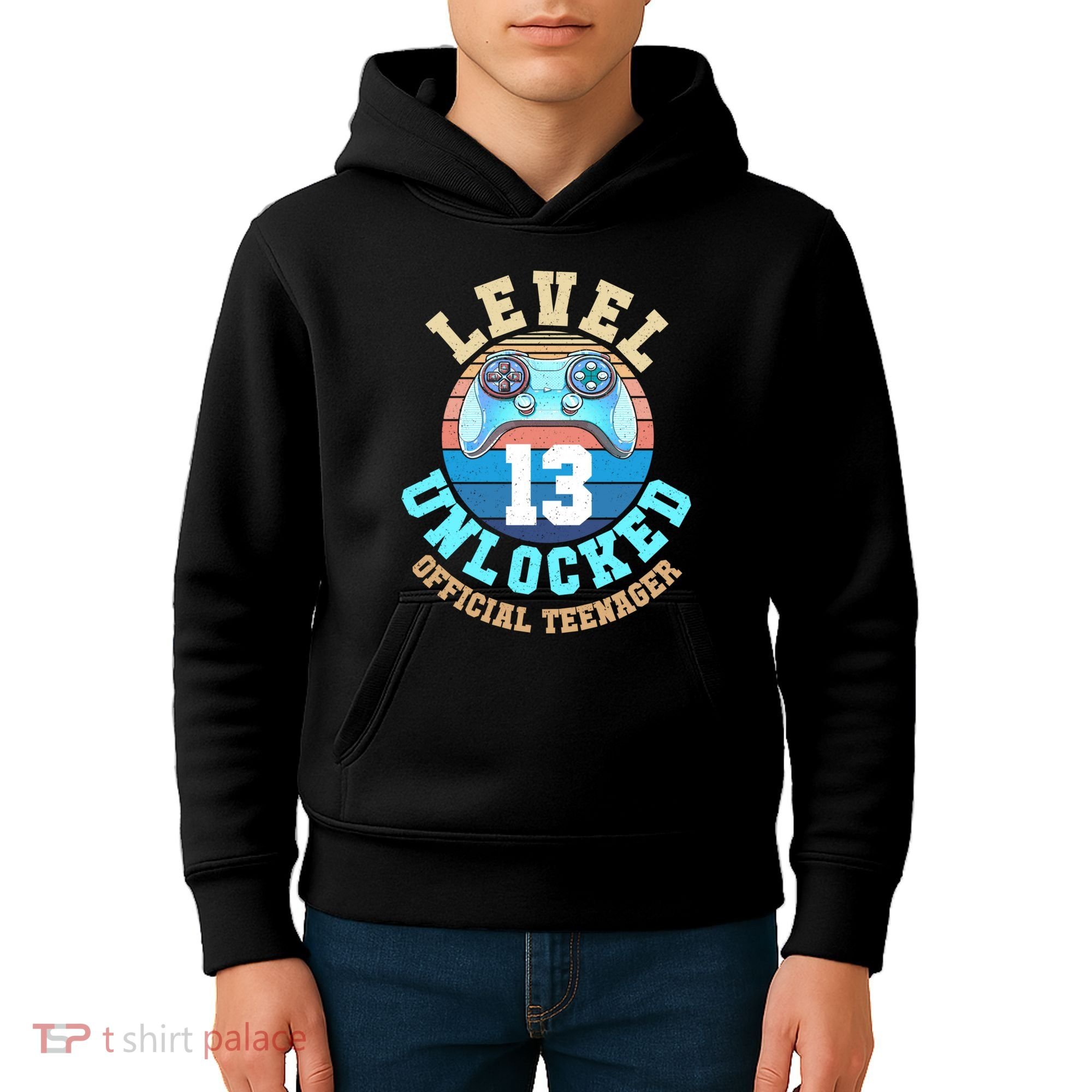 Level 13 Unlocked Video Game 13th Birthday Kids Hoodie