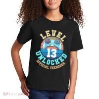 Level 13 Unlocked Video Game 13th Birthday Kids T-Shirt thumb 2
