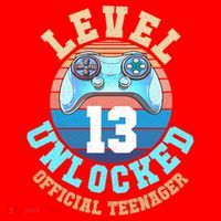 Level 13 Unlocked Video Game 13th Birthday Santa Hat thumb 1