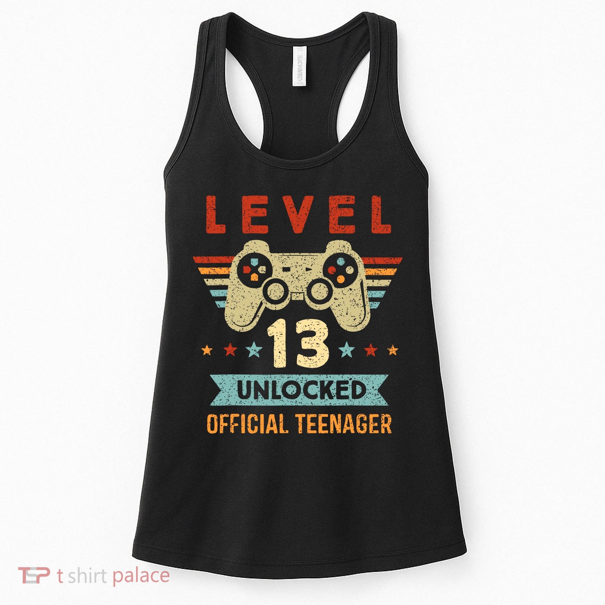 Level 13 Unlocked Teenager 13th Birthday Funny Gamer Women's Tank Top