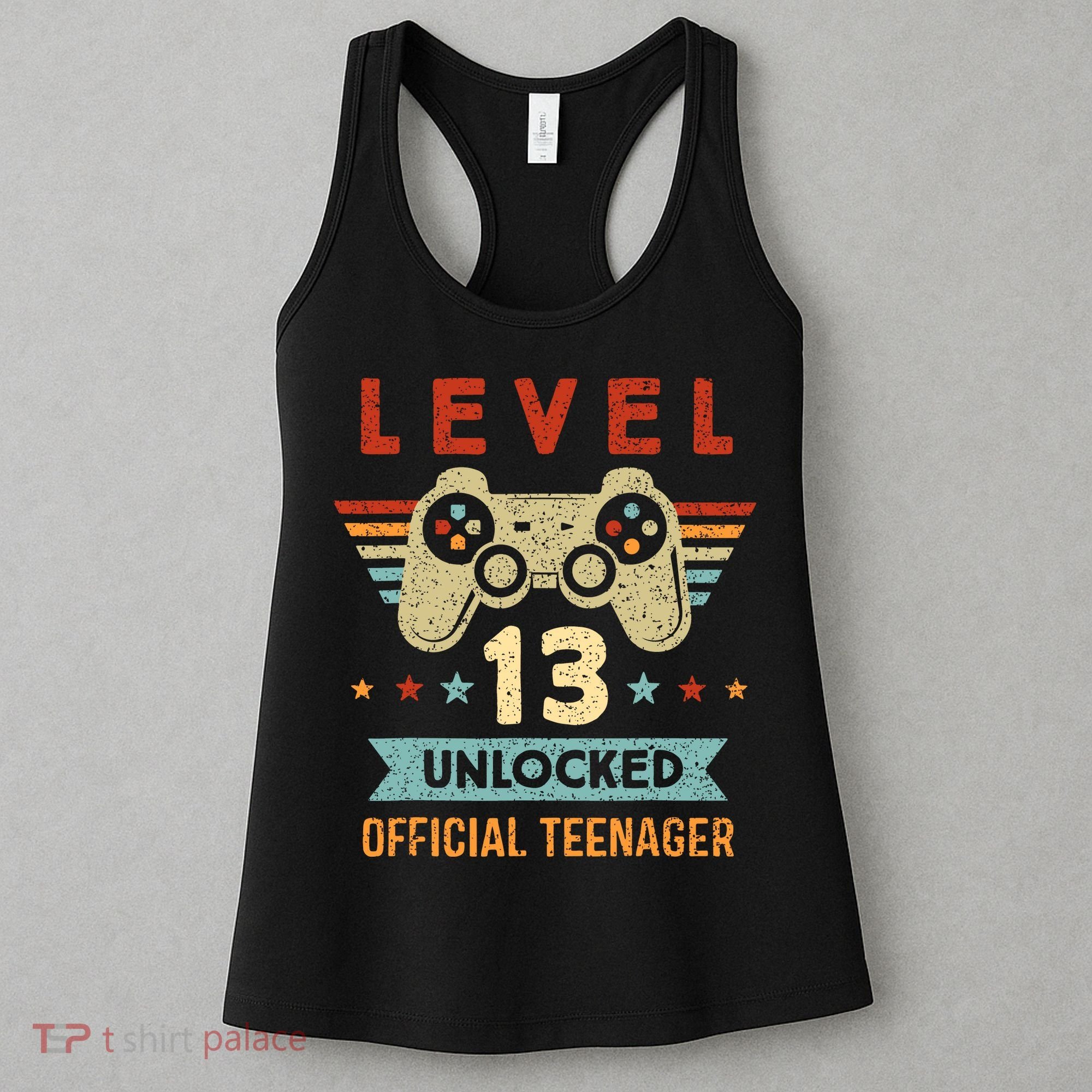 Level 13 Unlocked Teenager 13th Birthday Funny Gamer Women's Tank Top