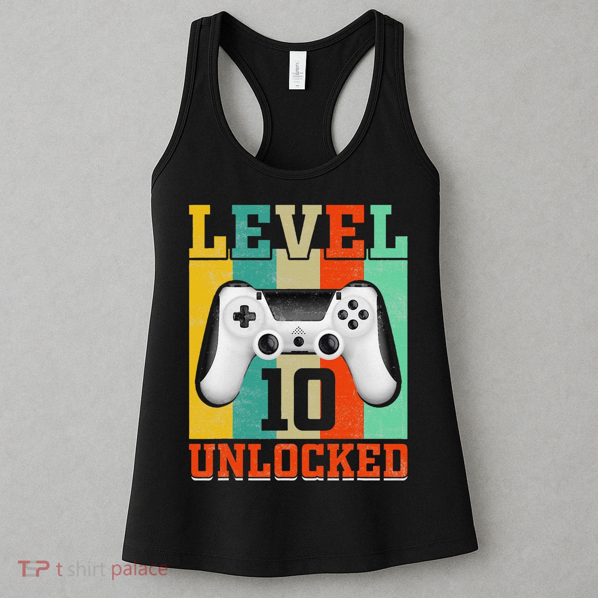 Level 10 Unlocked Birthday For 10 Years Old Gamer Bday Women's Tank Top