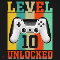 Level 10 Unlocked Birthday For 10 Years Old Gamer Bday Baby Bodysuit thumb 2