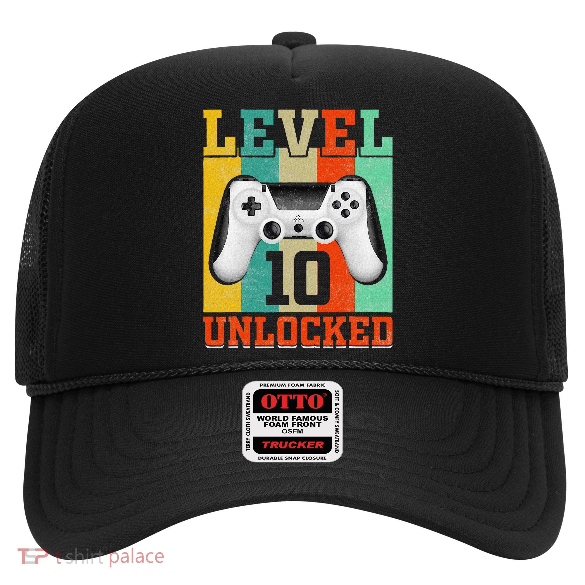 Level 10 Unlocked Birthday For 10 Years Old Gamer Bday Hat