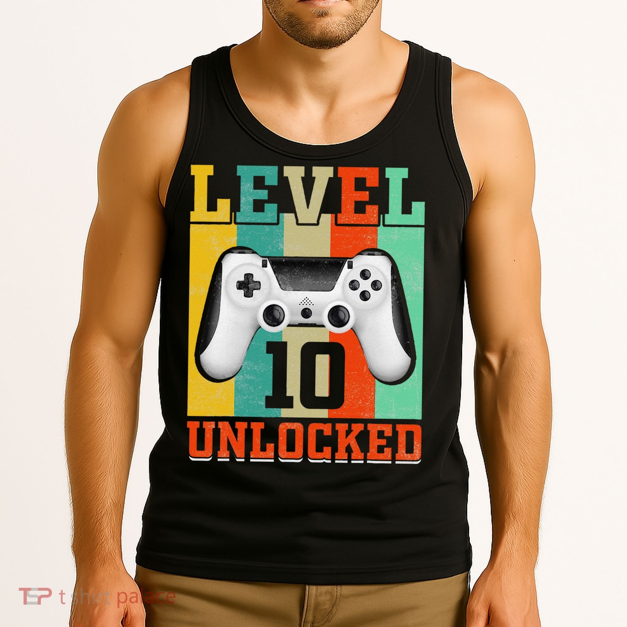Level 10 Unlocked Birthday For 10 Years Old Gamer Bday Tank Top