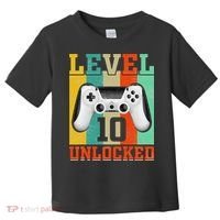 Level 10 Unlocked Birthday For 10 Years Old Gamer Bday Toddler T-Shirt thumb 0