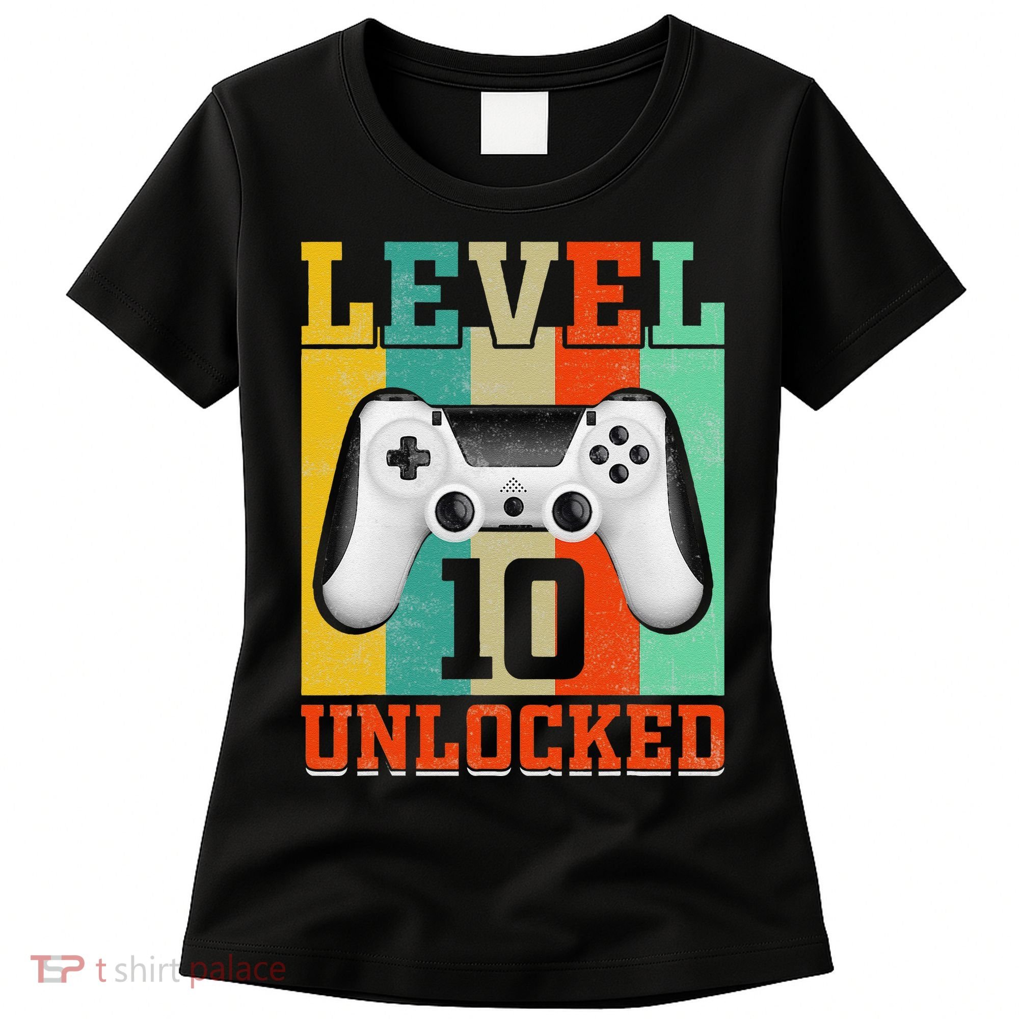 Level 10 Unlocked Birthday For 10 Years Old Gamer Bday Women's T-Shirt