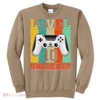Level 10 Unlocked Birthday For 10 Years Old Gamer Bday Sweatshirt thumb 0