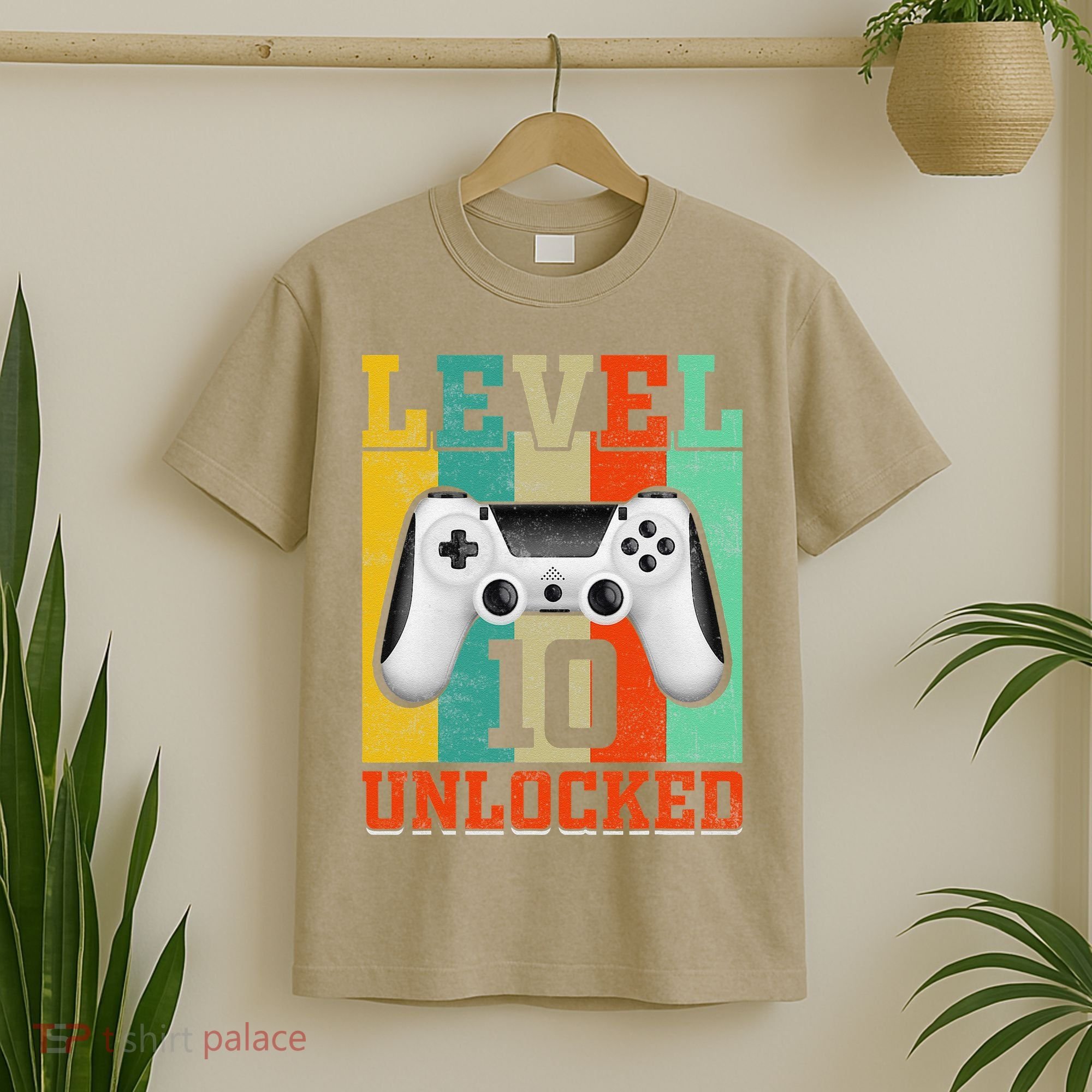 Level 10 Unlocked Birthday For 10 Years Old Gamer Bday T-Shirt