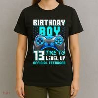 Level 13 Unlocked Video Game 13th Birthday Teenager T-Shirt thumb 4