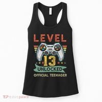 Level 13 Unlocked Officialnager 13th Birthday Gamer BDay Women's Tank Top thumb 0