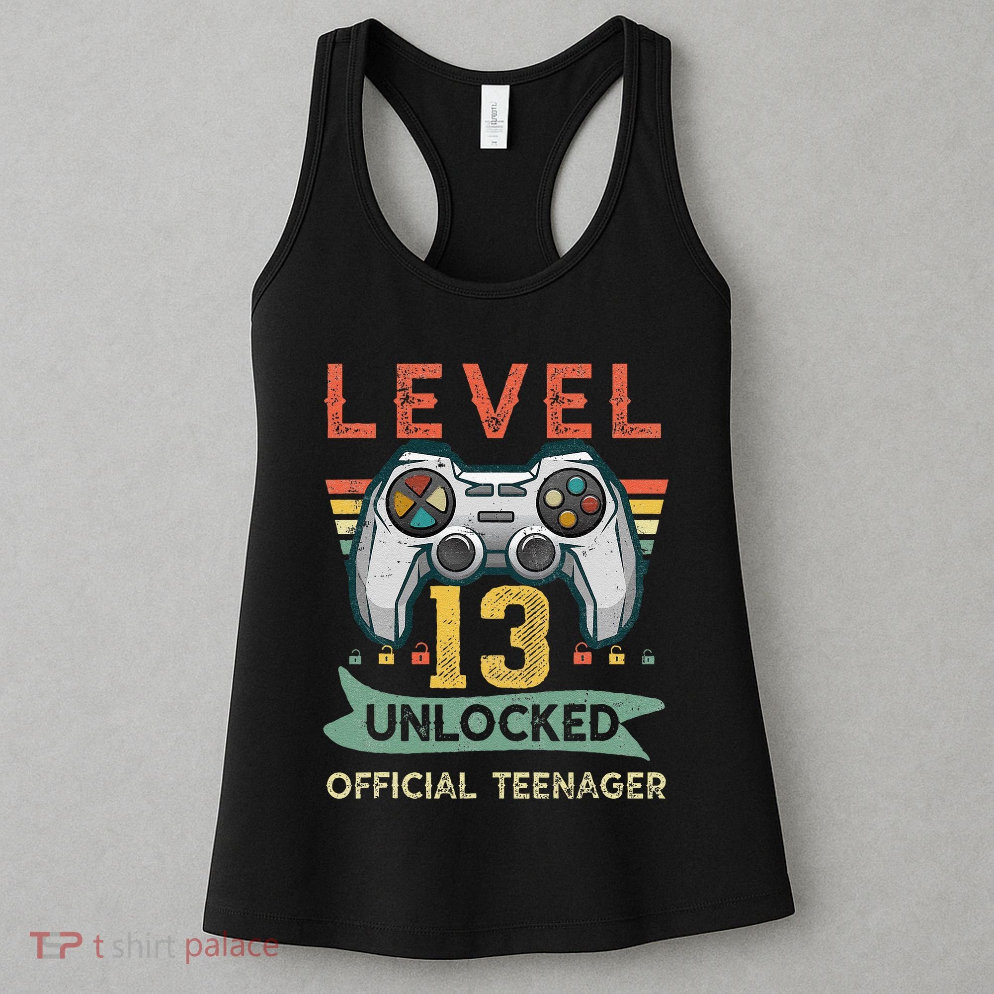 Level 13 Unlocked Officialnager 13th Birthday Gamer BDay Women's Tank Top
