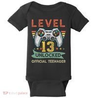Level 13 Unlocked Officialnager 13th Birthday Gamer BDay Baby Bodysuit thumb 0