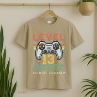 Level 13 Unlocked Officialnager 13th Birthday Gamer BDay T-Shirt thumb 2