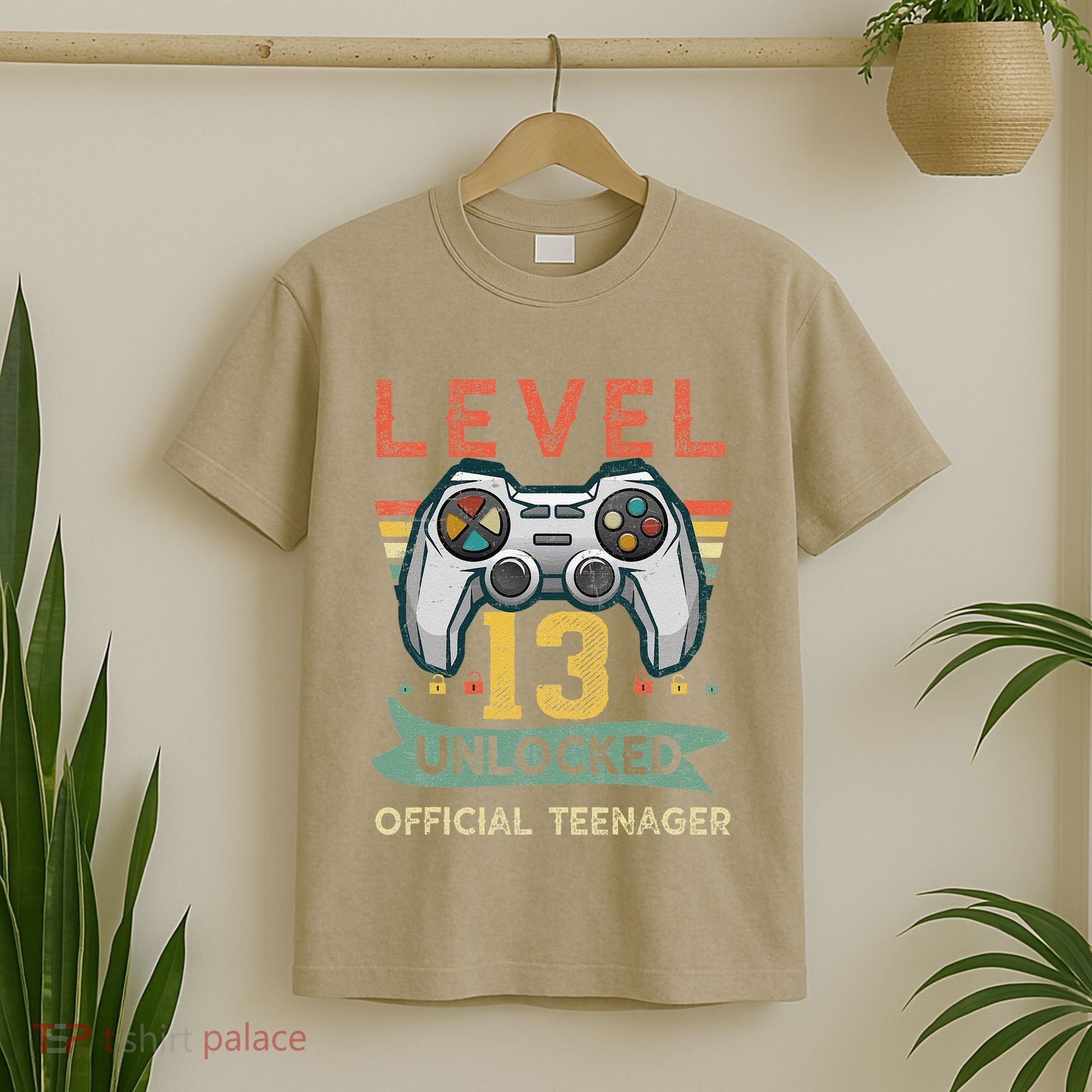 Level 13 Unlocked Officialnager 13th Birthday Gamer BDay T-Shirt