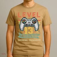 Level 13 Unlocked Officialnager 13th Birthday Gamer BDay T-Shirt thumb 3