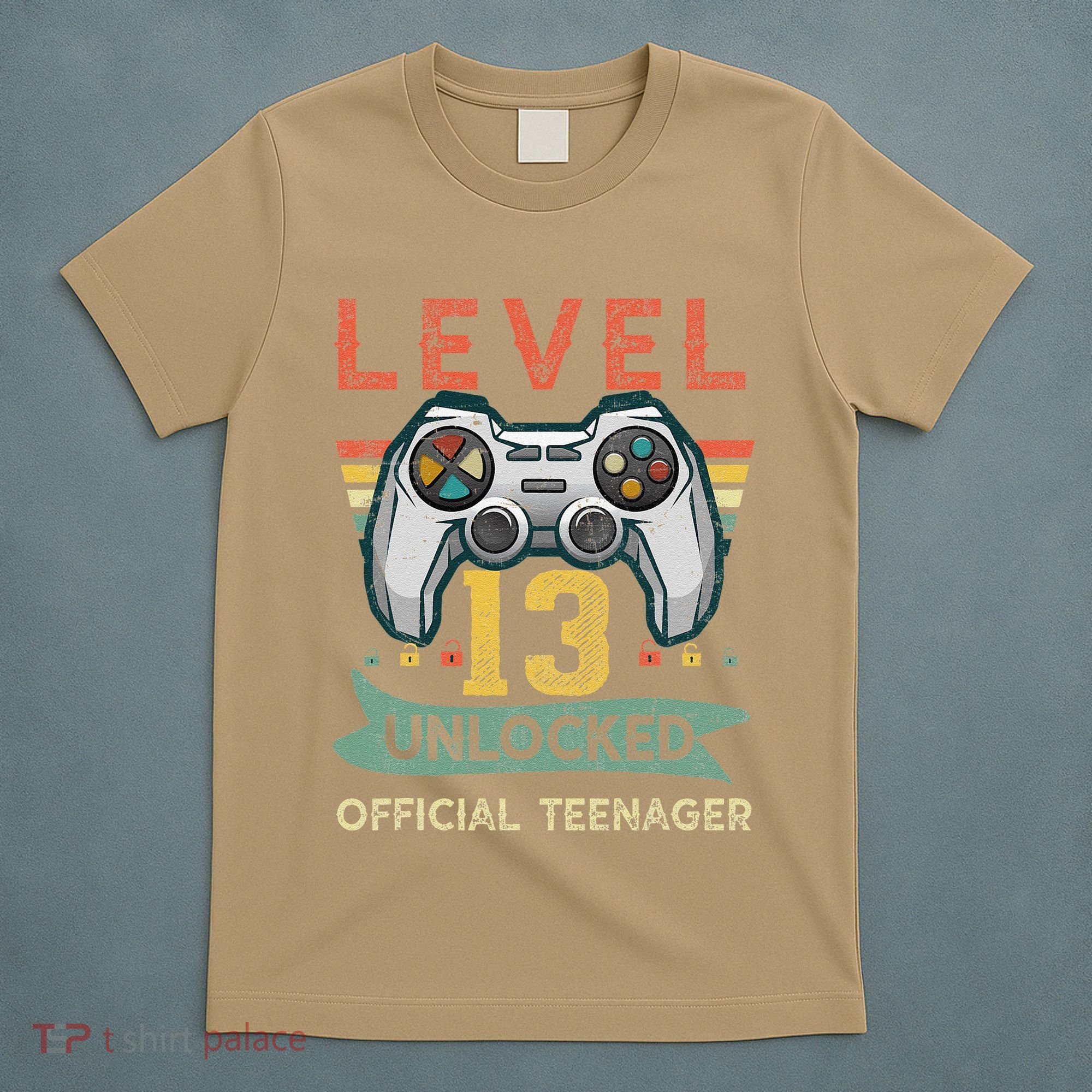 Level 13 Unlocked Officialnager 13th Birthday Gamer BDay T-Shirt